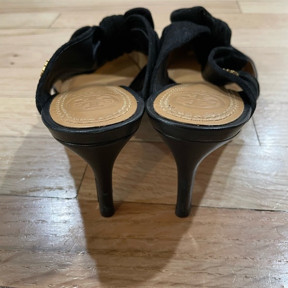 Tory Burch Black Tie Heels - Picture 2 of 5